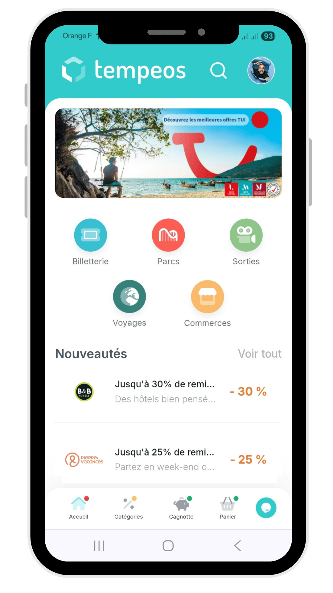 Application tempeos sur smartphone