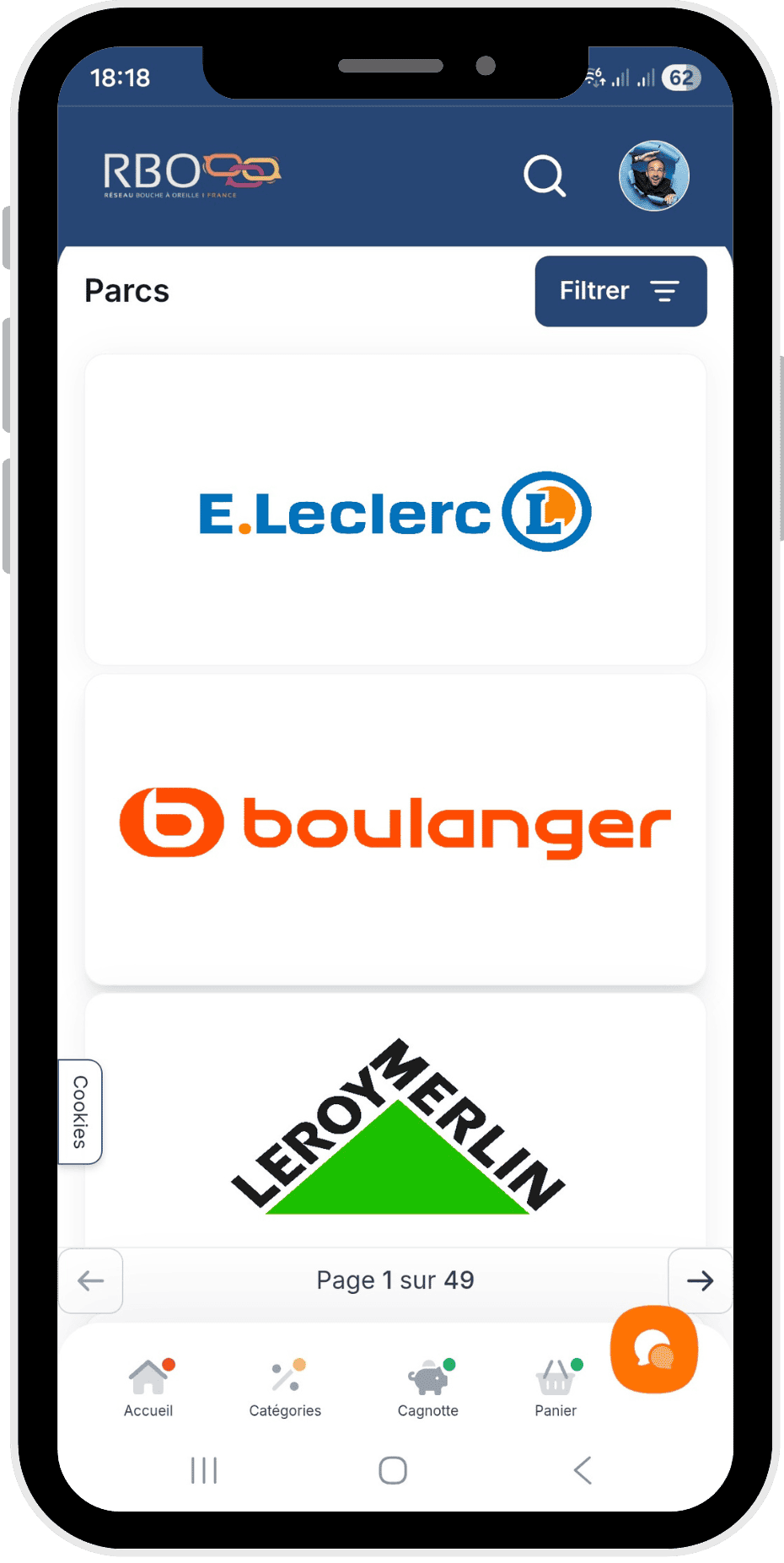 Application tempeos sur smartphone